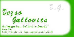 dezso gallovits business card